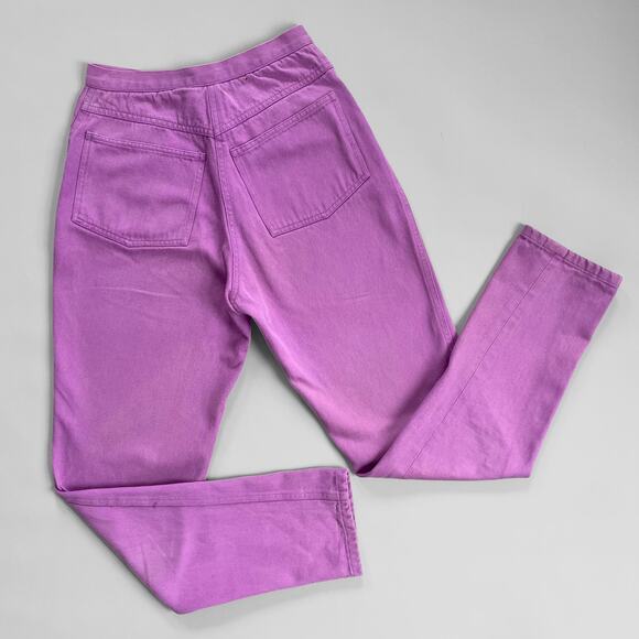 80s Stephen Sprouse Vintage S label Tapered High Waist jeans Lavender Denim 24” - Picture 3 of 12